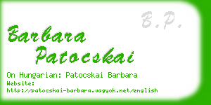 barbara patocskai business card